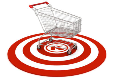 Graphic of a shopping cart on a t